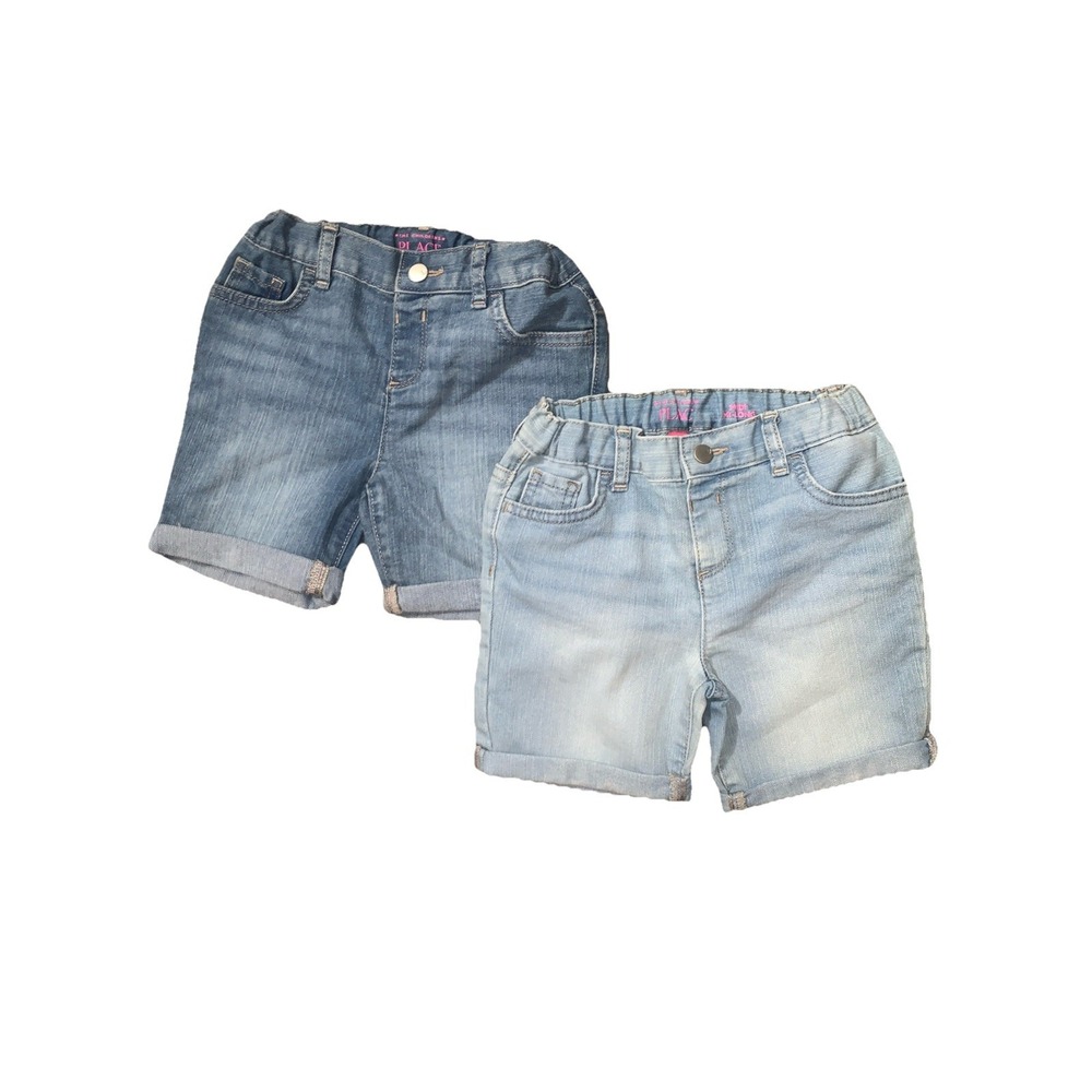 The Children's Place Girl's 5T Jean Shorts Toddler 2 Pack Denim Midi Long Snap